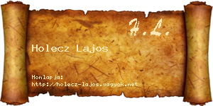 Holecz Lajos névjegykártya